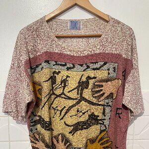 Vintage 90s TOKI F.A.S.H.I.O.N Oversized Beaded Shirt – Unique Beaded Top